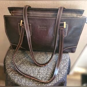 Claudia Firenze genuine leather Brown Shoulder Bag EUC
